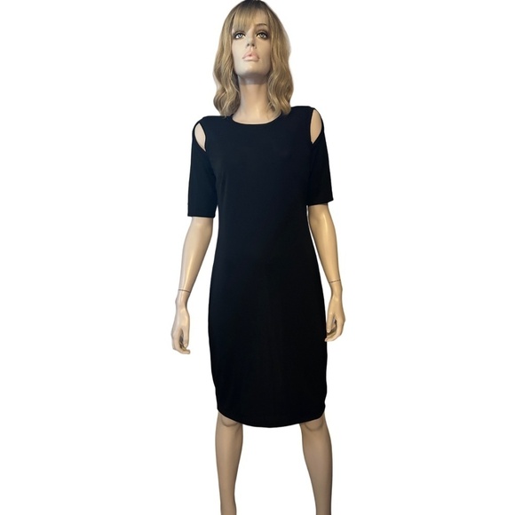 Revolve Bailey44 Bridgette Dress Sheath Black Sleek Jersey Knit Cut Out Detail - Picture 9 of 14